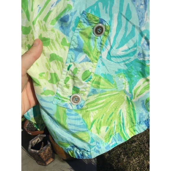 Vtg Mureli silk jacket size medium m green tropical track suit 1980s windbreaker - Picture 4 of 12